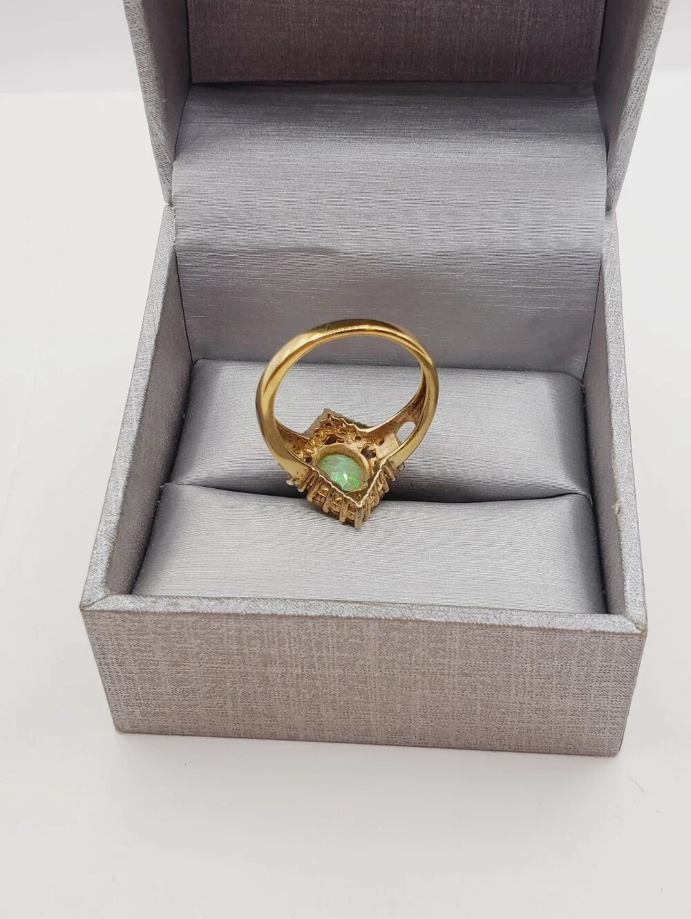 Yellow Gold Genuine Opal Ring
